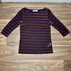 Traffic‎ People Black and Gold Sparkle Fabric top Women’s Size XS